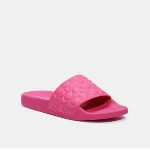 NWT PINK COACH SLIDES